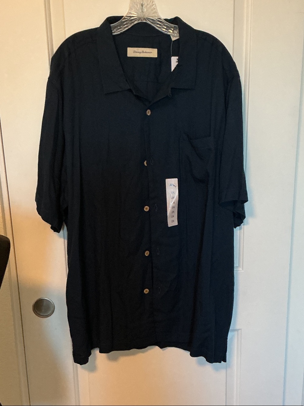 Tommy Bahama Navy Short-Sleeve Camp Collar Button-Down XXL NWT